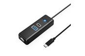 USB hub - ORICO PW3UR25-C3 3-port USB Hub 1x USB-A 3.0 1x USB-C 3.0 1x RJ45 2.5G Ethernet 1.8 m - Black USB hub - USB 3.0 - Musta - PWCUR25-C3-18-BK-EP