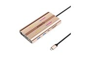 USB hub - ORICO XDR 12in1 RGB USB-C Docking Station USB-A USB-C PD 100W 2x HDMI 4K 60Hz VGA RJ45 Gigabit SD and microSD Card Reader - Rose Gold USB hub - 12 porttia - USB 3.1 - XDR-X1-RG-BP