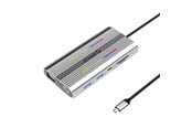 USB hub - ORICO XDR 12in1 RGB USB-C Docking Station USB-A USB-C PD 100W 2x HDMI 4K 60Hz VGA RJ45 Gigabit SD and microSD Card Reader - Gray USB hub - 12 porttia - Harmaa - XDR-X1-SV-BP