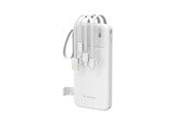 Powerbank - Wozinsky W11-W 10000mAh 10W Powerbank with Built-in Cables and Flashlight - White - 10000 mAh - 5907769388088