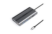 USB hub - ORICO XDR 12in1 USB-C Docking Station USB-A USB-C HDMI 4K VGA RJ45 Gigabit PD 100W SD and microSD Card Reader - Gray USB hub - 12 porttia - USB 3.1 - Harmaa - XDR-X22-GY-BP