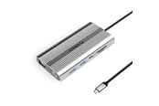 USB hub - ORICO XDR 12in1 USB-C Docking Station USB-A USB-C HDMI 4K VGA RJ45 Gigabit PD 100W SD and microSD Card Reader - Silver USB hub - 12 porttia - USB 3.1 - Harmaa - XDR-X22-SV-BP