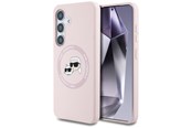Puhelin - Kannet ja kotelot - Karl Lagerfeld Silicone Double Heads And Circle MagSafe Samsung Galaxy S25 Case Pink - 3666339450205