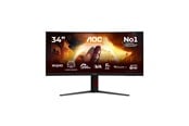 Näyttö - 34" AOC G4 CU34G4ZCA computer monitor 86.4 cm (34") 3440 x 1440 pixels Black Red - CU34G4ZCA-error