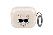 Puhelin - Muut lisävarusteet - Karl Lagerfeld Glitter Choupette Case for AirPods 3 - Gold - 3666339009212