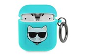 Puhelin - Muut lisävarusteet - Karl Lagerfeld Choupette Case for AirPods 1/2 - Blue - 3666339009250