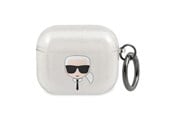 Puhelin - Muut lisävarusteet - Karl Lagerfeld Glitter Karl's Head case for AirPods 3 - silver - 3666339030308