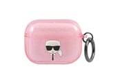 Puhelin - Muut lisävarusteet - Karl Lagerfeld Glitter Karl's Head Case for AirPods Pro - Pink - 3666339030322