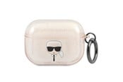 Puhelin - Muut lisävarusteet - Karl Lagerfeld Glitter Karl's Head Case for AirPods Pro - Gold - 3666339030353