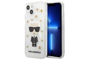 Puhelin - Kannet ja kotelot - Karl Lagerfeld Flower Ikonik Karl Case for iPhone 13 mini - Transparent - 3666339049843