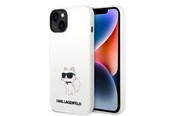 Puhelin - Kannet ja kotelot - Karl Lagerfeld Silicone Choupette case for iPhone 14 Plus - white - 3666339086770
