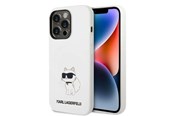 Puhelin - Kannet ja kotelot - Karl Lagerfeld Silicone Choupette case for iPhone 14 Pro Max - white - 3666339086794