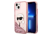 Puhelin - Kannet ja kotelot - Karl Lagerfeld Glitter Karl's Head case for iPhone 14 Plus - pink - 3666339086893