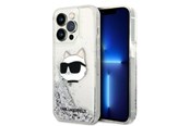 Puhelin - Kannet ja kotelot - Karl Lagerfeld KLHCP14XLNHCS iPhone 14 Pro Max 6.7" silver/silver hardcase Glitter Choupette Head - 3666339086954