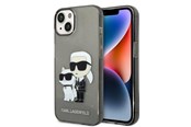 Puhelin - Kannet ja kotelot - Karl Lagerfeld Glitter Karl&Choupette case for iPhone 14 Plus - black - 3666339087210