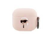 Puhelin - Muut lisävarusteet - Karl Lagerfeld KLA3RUNIKP AirPods 3 cover pink/pink Silicone Karl Head 3D - 3666339087883