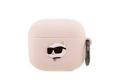 Puhelin - Muut lisävarusteet - Karl Lagerfeld KLA3RUNCHP AirPods 3 cover pink/pink Silicone Choupette Head 3D - 3666339087975