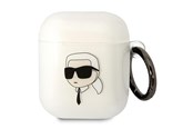 Puhelin - Muut lisävarusteet - Karl Lagerfeld KLA2HNIKTCT AirPods 1/2 cover transparent Karl`s Head - 3666339087982