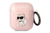 Puhelin - Muut lisävarusteet - Karl Lagerfeld KLA2HNCHTCP Airpods 1/2 cover pink/pink Ikonik Choupette - 3666339088071