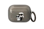 Puhelin - Muut lisävarusteet - Karl Lagerfeld KLAPHNKCTGK Airpods Pro cover black/black Gliter Karl&Choupette - 3666339088149