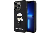 Puhelin - Kannet ja kotelot - Karl Lagerfeld KLHCP14L3DRKINK iPhone 14 Pro 6.1" black/black hardcase Rubber Ikonik 3D - 3666339122645