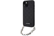 Puhelin - Kannet ja kotelot - Karl Lagerfeld KLHCP14SSACKLHPK iPhone 14 6.1" black/black hardcase Saffiano Monogram Chain - 3666339122867