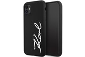 Puhelin - Kannet ja kotelot - Karl Lagerfeld KLHCN61SKSVGK iPhone 11 / Xr 6.1" black/black hardcase Silicone Signature - 3666339130527