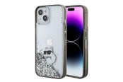 Puhelin - Kannet ja kotelot - Karl Lagerfeld Liquid Glitter Choupette case for iPhone 15 - transparent - 3666339164195