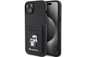 Puhelin - Kannet ja kotelot - Karl Lagerfeld Saffiano Cardslot Karl&Choupette Metal Pin case for iPhone 15 - black - 3666339165512