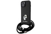Puhelin - Kannet ja kotelot - Karl Lagerfeld Crossbody Saffiano Metal Pin Karl & Choupette case for iPhone 15 - black - 3666339165758