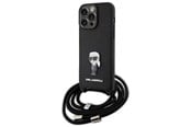 Puhelin - Kannet ja kotelot - Karl Lagerfeld Crossbody Saffiano Monogram Metal Pin Karl & Choupette Case for iPhone 15 Pro Max - Black - 3666339165901