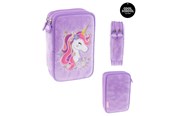 Lisätarvikkeet kouluun - Tinka DOUBLE PENCIL CASE UNICORN PURPLE - 8-804213