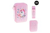 Lisätarvikkeet kouluun - Tinka DOUBLE PENCIL CASE UNICORN PINK - 8-804215