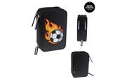 Lisätarvikkeet kouluun - Tinka TRIPLE PENCIL CASE FLAMING FOOTBALL - 8-804220
