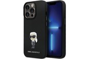 Puhelin - Kannet ja kotelot - Karl Lagerfeld KLHCP14XSMHKNPK case for iPhone 14 Pro Max 6.7" - black Silicone Ikonik Metal Pin - 3666339165987