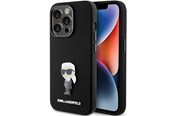 Puhelin - Kannet ja kotelot - Karl Lagerfeld Silicone Ikonik Metal Pin case for iPhone 15 Pro - black - 3666339166014