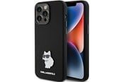 Puhelin - Kannet ja kotelot - Karl Lagerfeld Silicone Choupette Metal Pin case for iPhone 15 Pro Max - black - 3666339166380