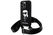 Puhelin - Kannet ja kotelot - Karl Lagerfeld KLHCP15XSCBSKNK iPhone 15 Pro Max 6.7" hardcase black/black Crossbody Silicone Ikonik - 3666339167462