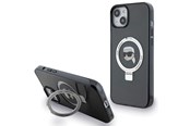 Puhelin - Kannet ja kotelot - Karl Lagerfeld KLHMP15SHMRSKHK iPhone 15 6.1" black/black hardcase Ring Stand Karl Head MagSafe - 3666339168391