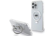 Puhelin - Kannet ja kotelot - Karl Lagerfeld KLHMP15LHMRSKHH iPhone 15 Pro 6.1" white/white hardcase Ring Stand Karl Head MagSafe - 3666339168537