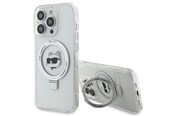 Puhelin - Kannet ja kotelot - Karl Lagerfeld KLHMP15LHMRSCHH iPhone 15 Pro 6.1" white/white hardcase Ring Stand Choupette Head MagSafe - 3666339168650