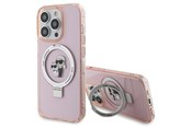 Puhelin - Kannet ja kotelot - Karl Lagerfeld KLHMP15LHMRSKCP iPhone 15 Pro 6.1" pink/pink hardcase Ring Stand Karl&Choupette MagSafe - 3666339169015