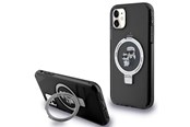 Puhelin - Kannet ja kotelot - Karl Lagerfeld Ring Stand Karl&Choupette MagSafe case for iPhone 11 / Xr - black - 3666339169039