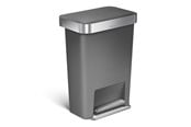Jätteiden lajittelu - Simplehuman Rectangular Pedal Bin with Liner Pocket - 45 L Grey - CW1386CB