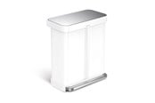 Jätteiden lajittelu - Simplehuman Dual Compartment Pedal Bin - 58L (34/24) - White - CW2107