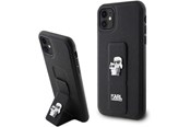 Puhelin - Kannet ja kotelot - Karl Lagerfeld Gripstand Saffiano Karl&Choupette Pins case for iPhone 11 / Xr - black - 3666339206772