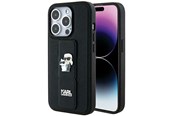 Puhelin - Kannet ja kotelot - Karl Lagerfeld Gripstand Saffiano Karl&Choupette Pins case for iPhone 13 Pro / 13 - black - 3666339206819