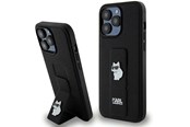 Puhelin - Kannet ja kotelot - Karl Lagerfeld Gripstand Saffiano Choupette Pins case for iPhone 13 Pro Max - black - 3666339207380