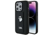 Puhelin - Kannet ja kotelot - Karl Lagerfeld Gripstand Saffiano Choupette Pins case for iPhone 14 Pro - black - 3666339207410