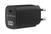 Puhelin - Adapterit & Laturit - Gembird power adapter - with LCD - USB-C - 60 watt - TA-UC-1C-PD60LCD-01-BK